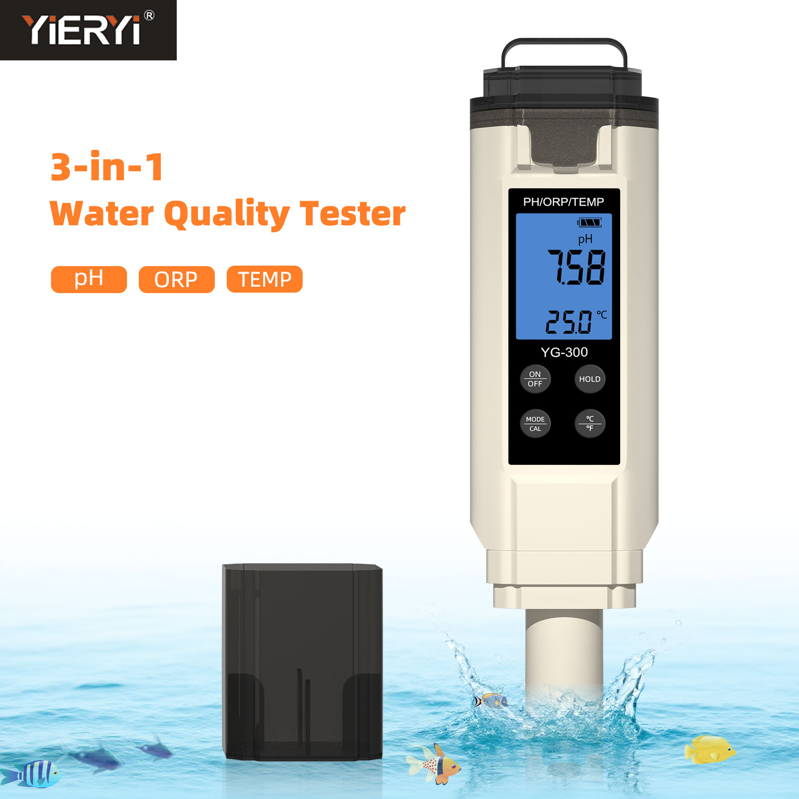 Ph Up Down Solution - Yieryi Digital 3 in 1 PH/ORP/Temp