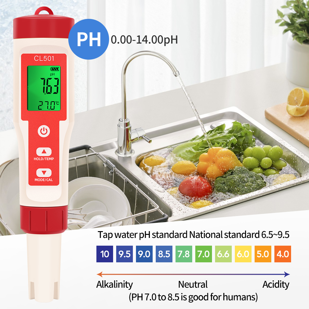 PH/CL2/H2/ORP/Temperature Mete - Ph Up Down Solution ulasan dan harga