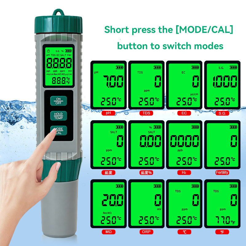 Digital PH Meter 10 in 1 Water - Ph Up Down Solution ulasan dan harga