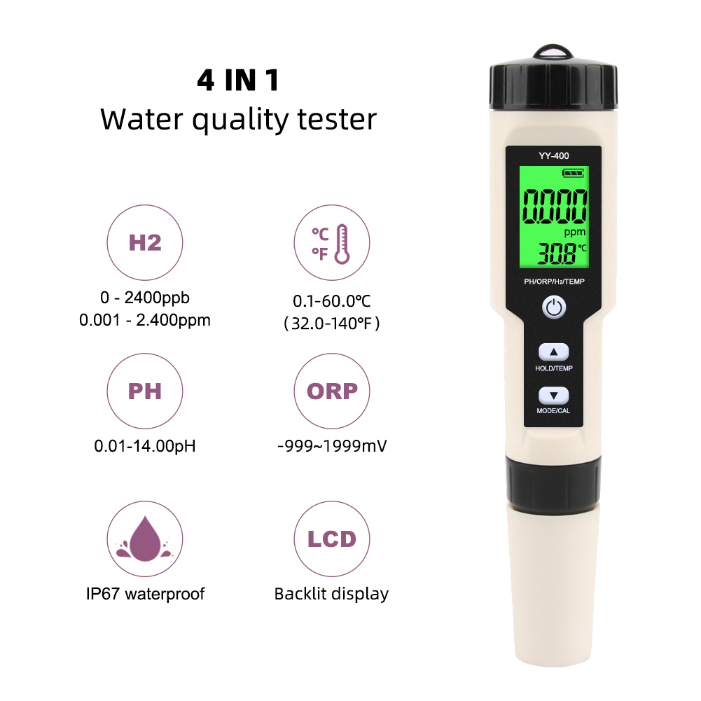 4 in 1 YY-400 PH/ORP/H2&TEM Me - Ph Up Down Solution ulasan dan harga